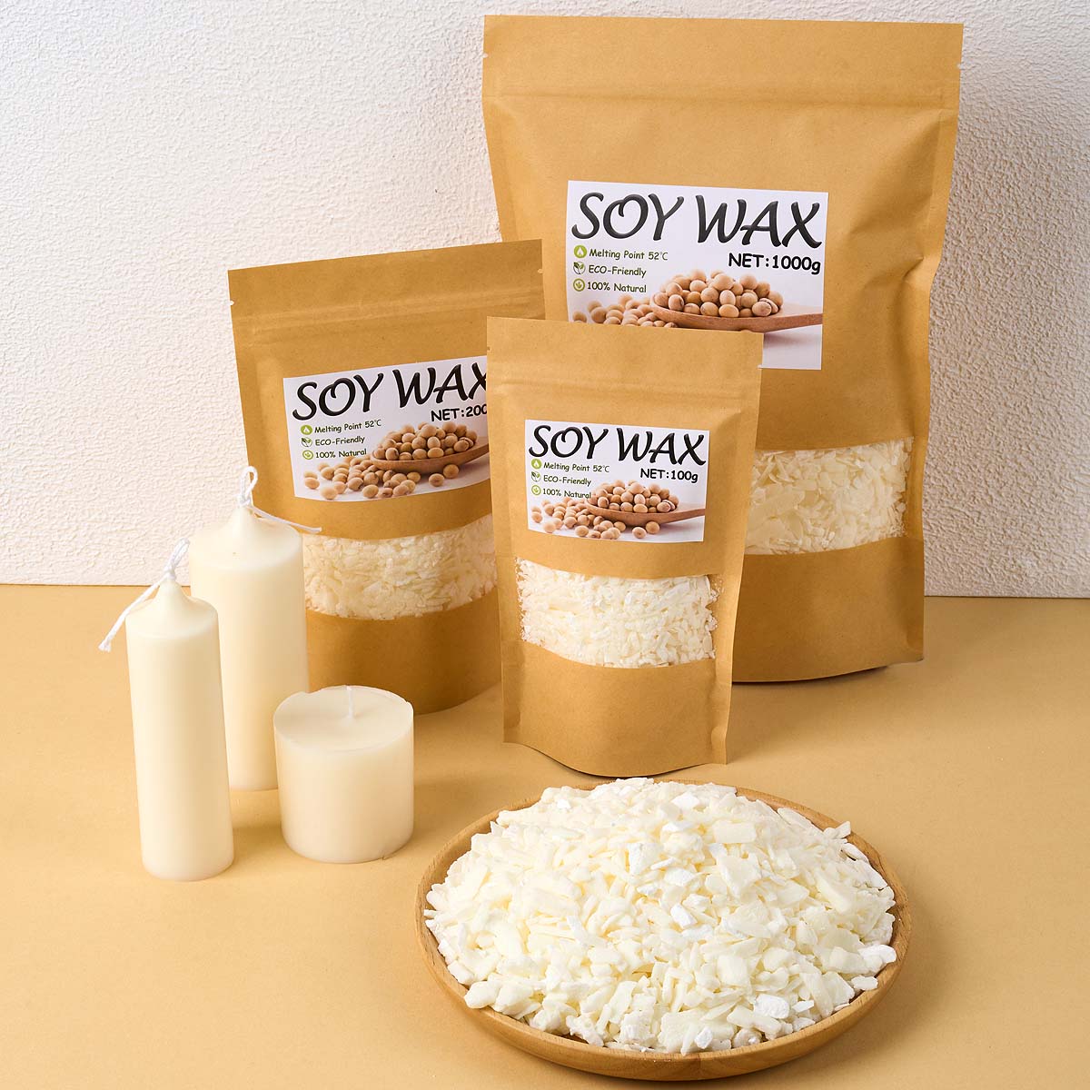 Candle Making Ingredients - Cera de soja blanca pura de